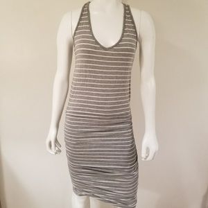 Athleta Ruched Tank Top Striped Athletic Dress Size Small